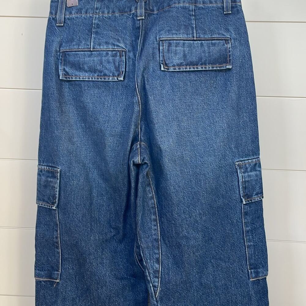 Citizens Of Humanity Dark Blue Wide-Leg Cargo Jeans - Picture 9 of 15